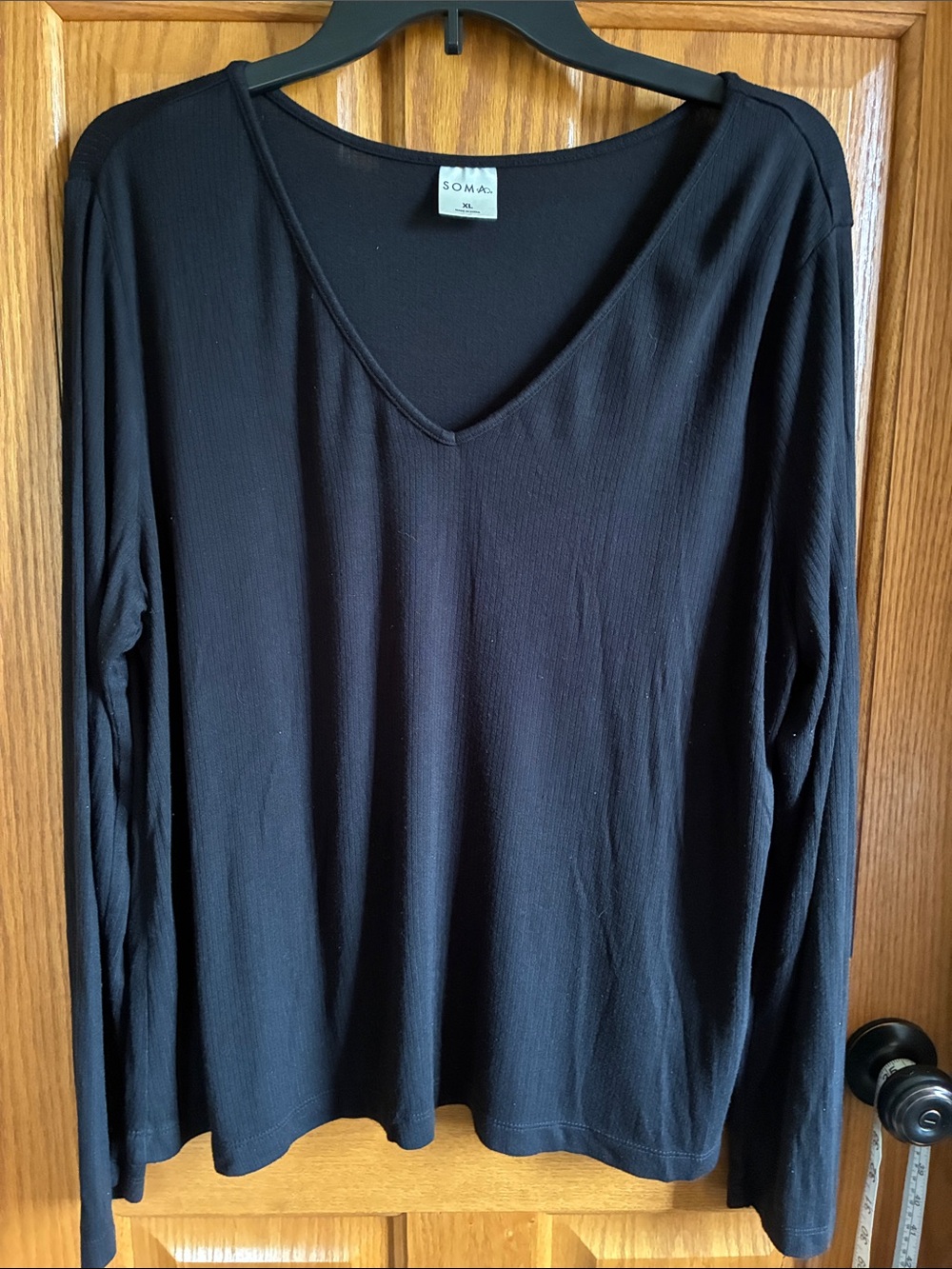 Soma Black V-Neck Long Sleeve Top